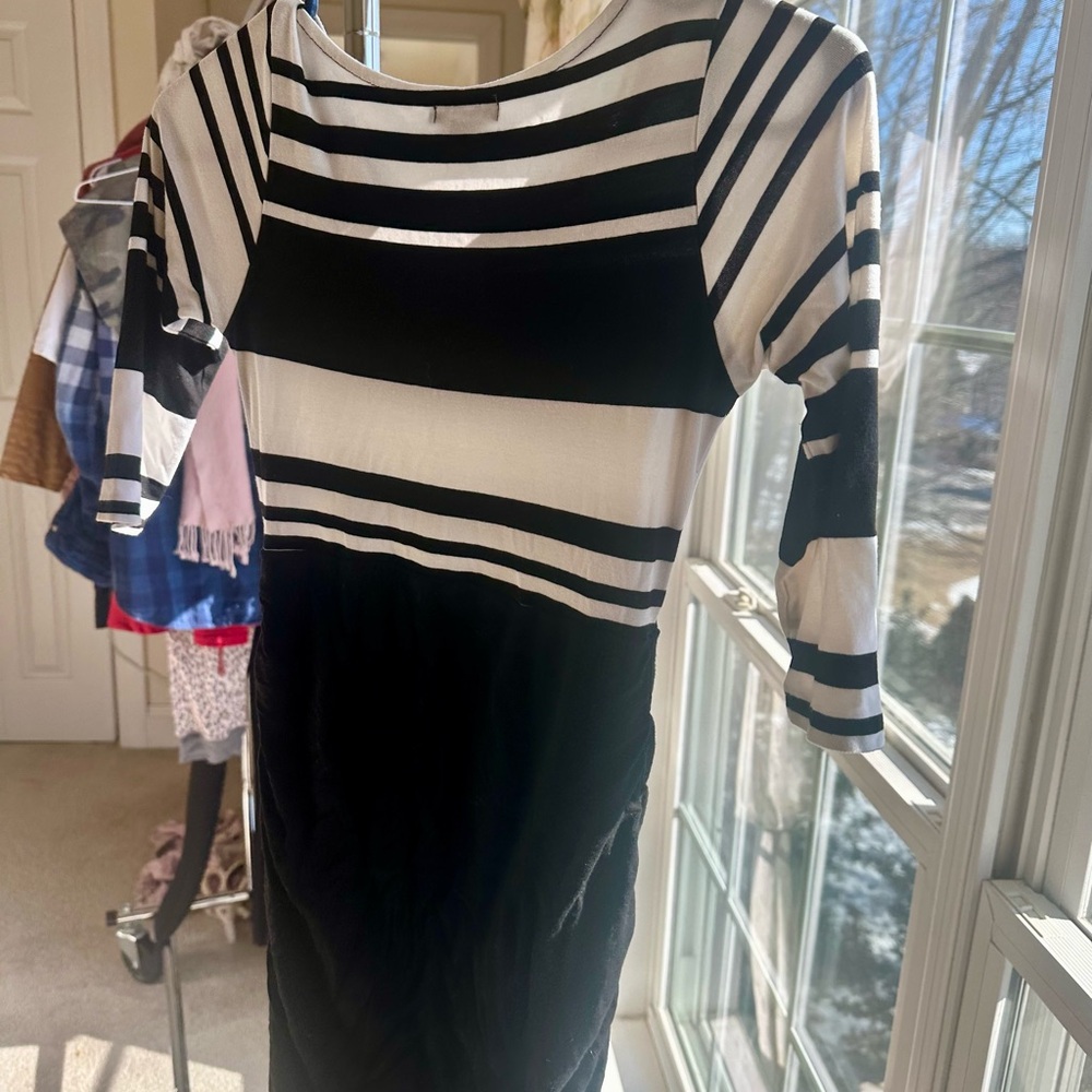 Black and White Striped Dress